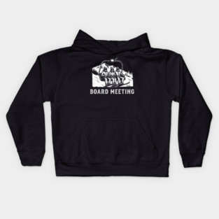 Board Meeting Ski Lift Winter Humor Kids Hoodie