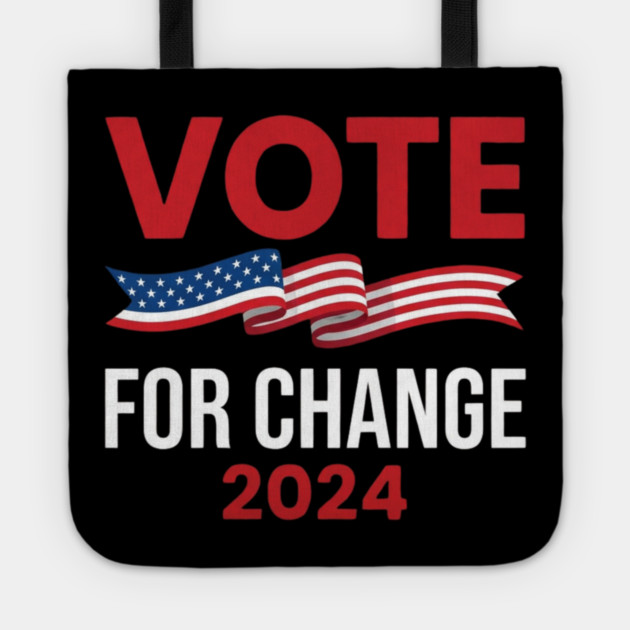 Vote For Change 2024 Political American Flag Tote by ArtistTee ⭐⭐⭐⭐⭐