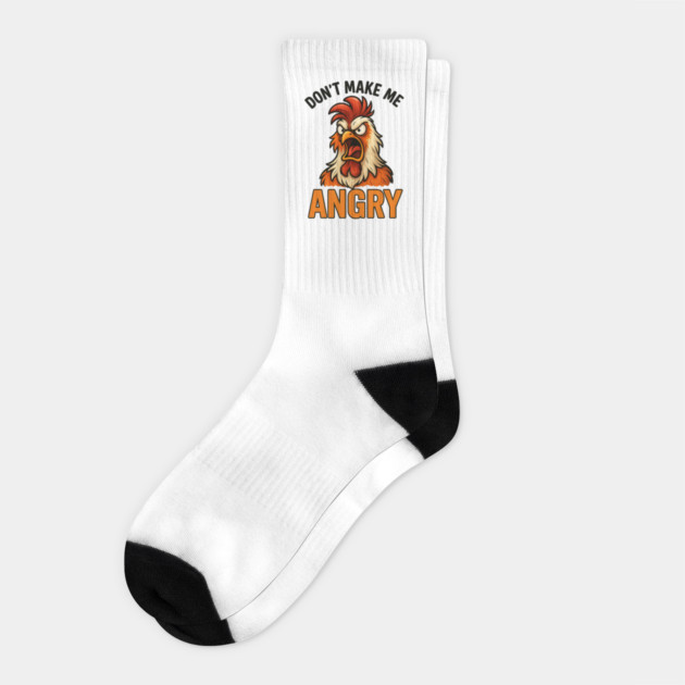 Don't Make Me Angry Chicken Farmer Humor Socks by ArtistTee ⭐⭐⭐⭐⭐