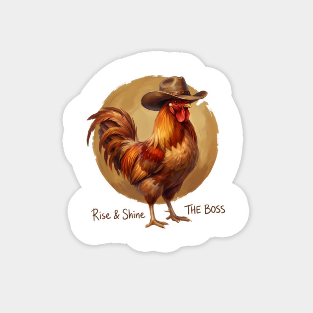 Rise & Shine The Boss Farm Animal Rooster Sticker by ArtistTee ⭐⭐⭐⭐⭐
