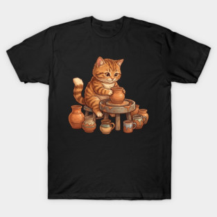 Cat Potter Pottery Making Ceramicist T-Shirt