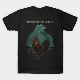 Remember Who You Are Rooster Dinosaur Farm Life T-Shirt
