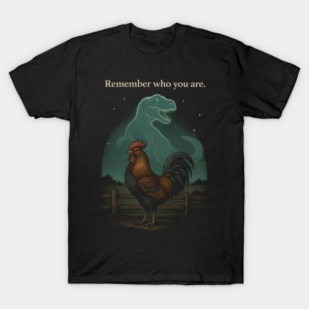 Remember Who You Are Rooster Dinosaur Farm Life T-Shirt by ArtistTee ⭐⭐⭐⭐⭐