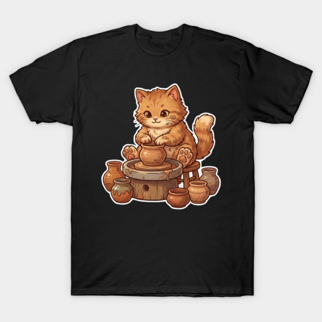 Cat Potter Pottery Cat Lover Cute T-Shirt by ArtistTee ⭐⭐⭐⭐⭐