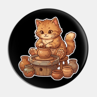 Cat Potter Pottery Cat Lover Cute Pin