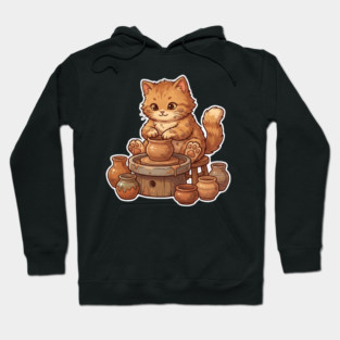Cat Potter Pottery Cat Lover Cute Hoodie