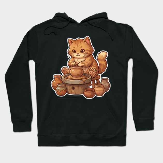Cat Potter Pottery Cat Lover Cute Hoodie by ArtistTee ⭐⭐⭐⭐⭐
