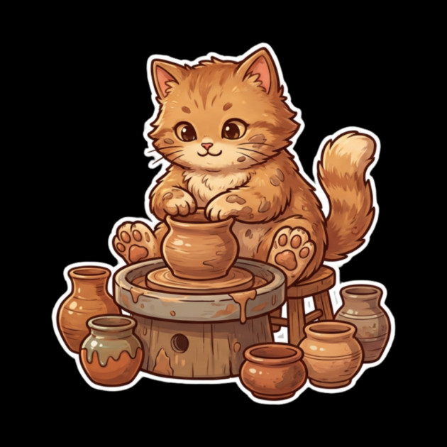 Cat Potter Pottery Cat Lover Cute by ArtistTee ⭐⭐⭐⭐⭐
