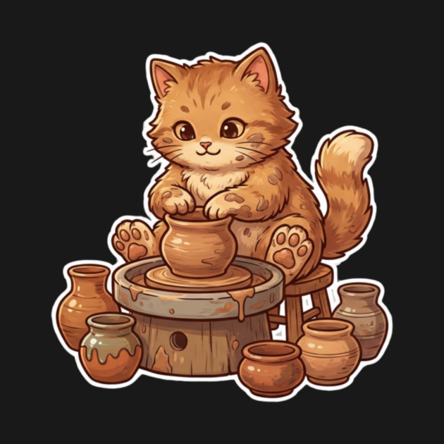 Cat Potter Pottery Cat Lover Cute by ArtistTee ⭐⭐⭐⭐⭐