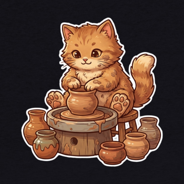 Cat Potter Pottery Cat Lover Cute by ArtistTee ⭐⭐⭐⭐⭐