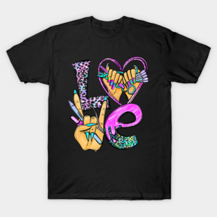 Love Nail Tech Art Manicurist Salon Tools T-Shirt
