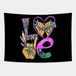 Love Nail Tech Art Manicurist Salon Tools Tapestry