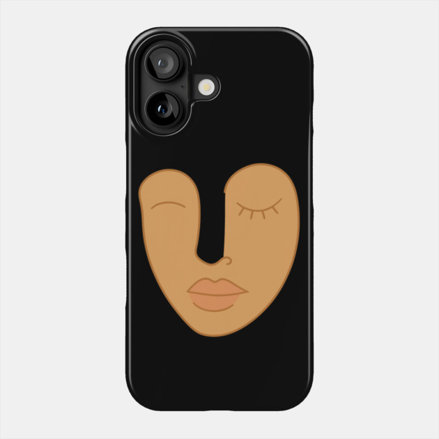 Abstract Minimal Face Art Modern Feminine Earth Tone Design Phone Case by Anne Lee
