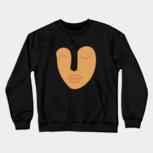 Abstract Minimal Face Art Modern Feminine Earth Tone Design Crewneck Sweatshirt