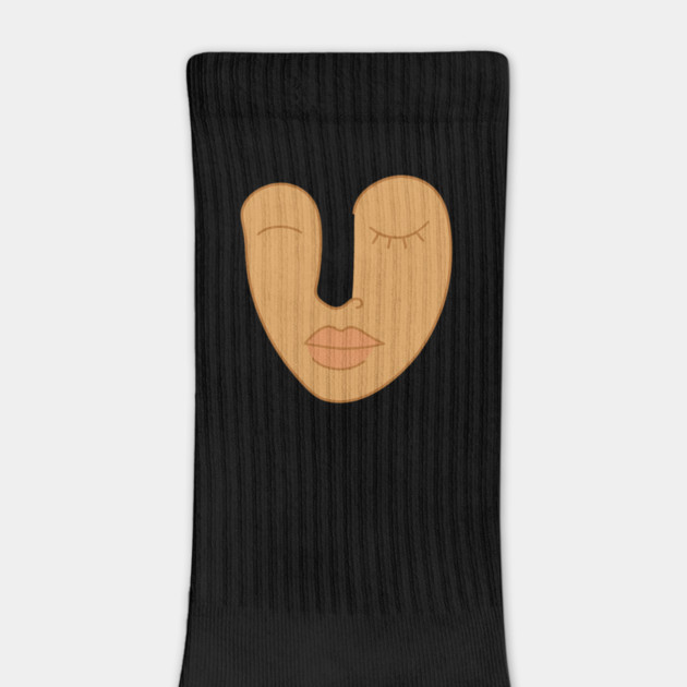 Abstract Minimal Face Art Modern Feminine Earth Tone Design by Anne Lee