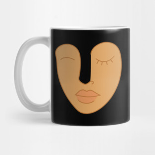 Abstract Minimal Face Art Modern Feminine Earth Tone Design Mug