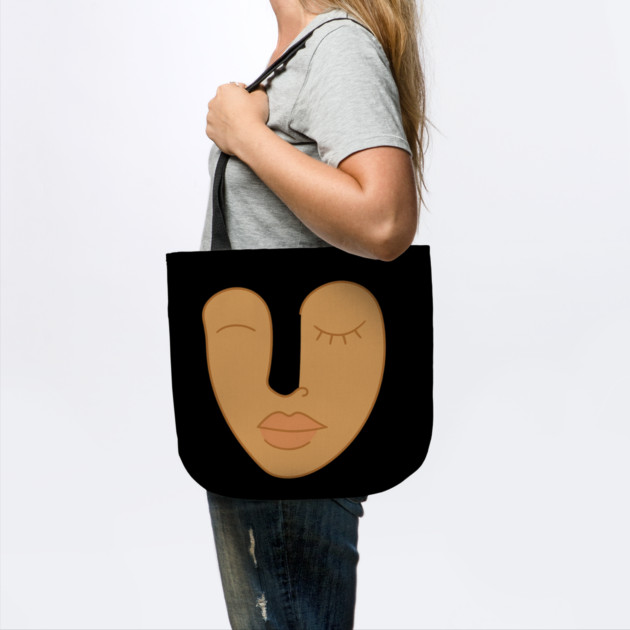 Abstract Minimal Face Art Modern Feminine Earth Tone Design by Anne Lee