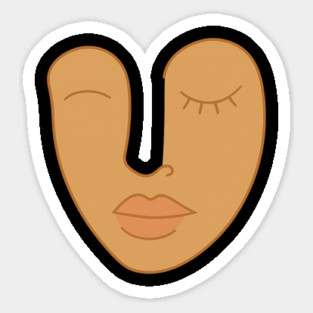 Abstract Minimal Face Art Modern Feminine Earth Tone Design Sticker