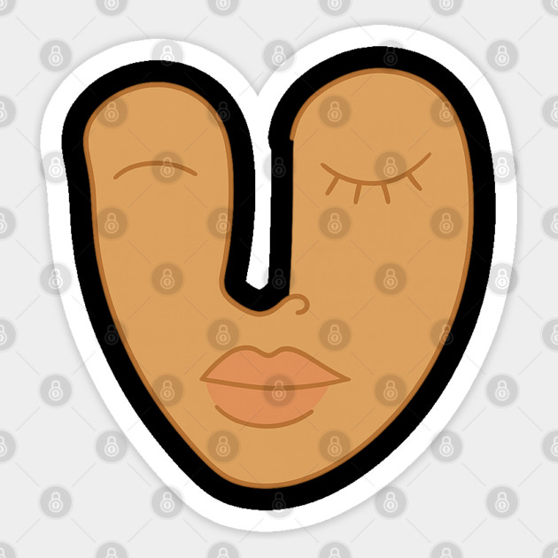Abstract Minimal Face Art Modern Feminine Earth Tone Design Sticker by Anne Lee