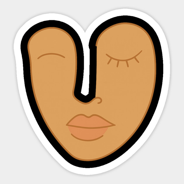 Abstract Minimal Face Art Modern Feminine Earth Tone Design Magnet by Anne Lee