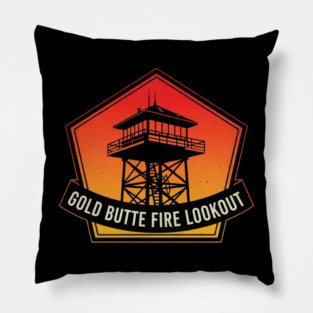 Gold Butte Fire Lookout Tower Silhouette Pillow