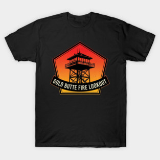 Gold Butte Fire Lookout Tower Silhouette T-Shirt