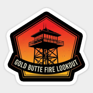 Gold Butte Fire Lookout Tower Silhouette Sticker