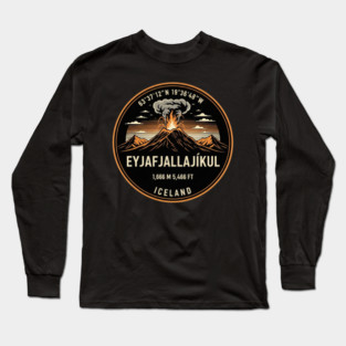 Eyjafjallajökull Volcano Patch Long Sleeve T-Shirt