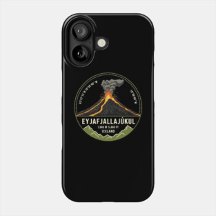 Eyjafjallajökull Volcano Iceland Badge Phone Case