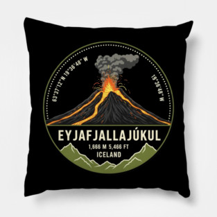 Eyjafjallajökull Volcano Iceland Badge Pillow