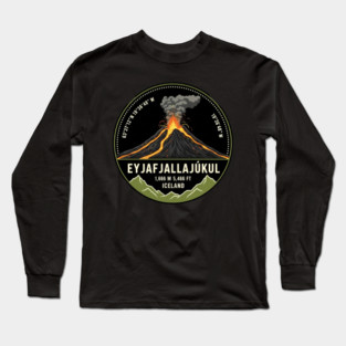 Eyjafjallajökull Volcano Iceland Badge Long Sleeve T-Shirt