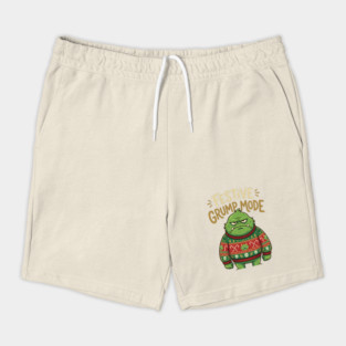Festive Grump Mode Funny Green Holiday Monster Shorts