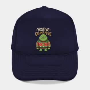 Festive Grump Mode Funny Green Holiday Monster Hat