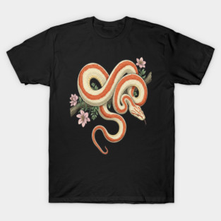 Rosy Boa Vintage Botanical Illustration T-Shirt