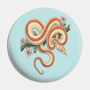 Rosy Boa Vintage Botanical Illustration Pin