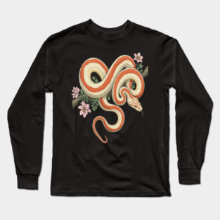 Rosy Boa Vintage Botanical Illustration Long Sleeve T-Shirt