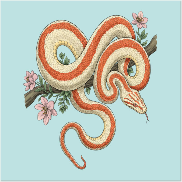 Rosy Boa Vintage Botanical Illustration Wall Art by BirdsnStuff