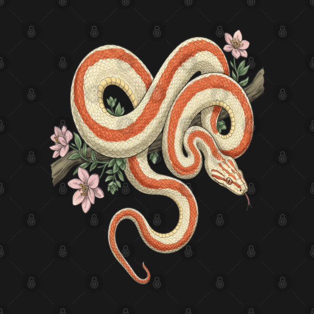 Rosy Boa Vintage Botanical Illustration by BirdsnStuff