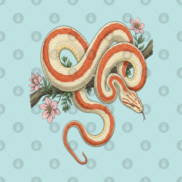 Rosy Boa Vintage Botanical Illustration by BirdsnStuff