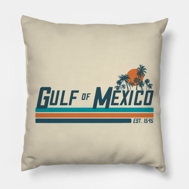 Gulf of Mexico – Retro Sunset (Est. 1545) Pillow by Shit Post Hero