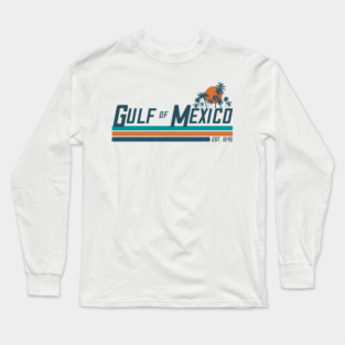 Gulf of Mexico – Retro Sunset (Est. 1545) Long Sleeve T-Shirt