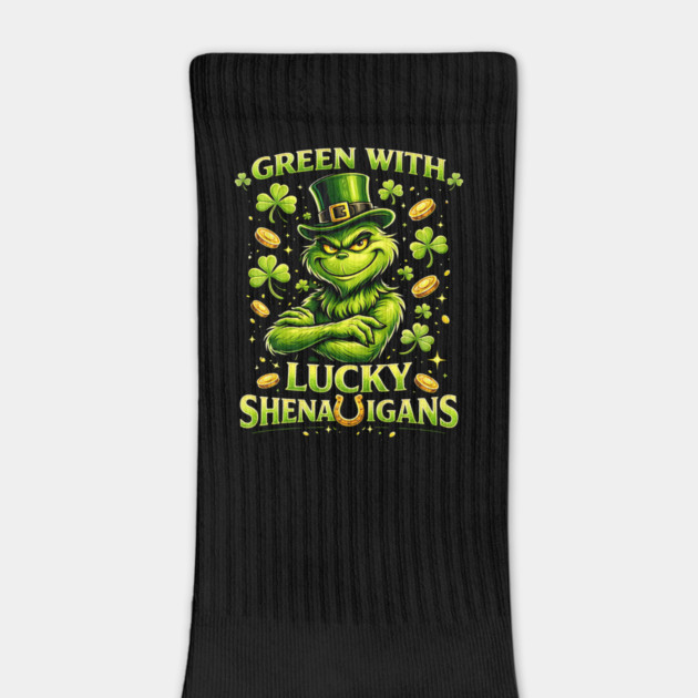 Green With Lucky Shenanigans St Patrick’s Day Grinch Shirt by UrbanLifeApparel