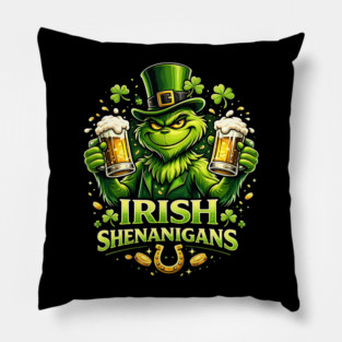 Irish Shenanigans Funny St Patrick’s Day Green Beer Shirt Pillow