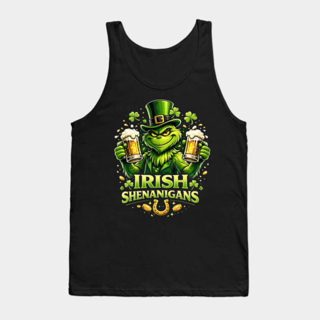 Irish Shenanigans Funny St Patrick’s Day Green Beer Shirt Tank Top by UrbanLifeApparel