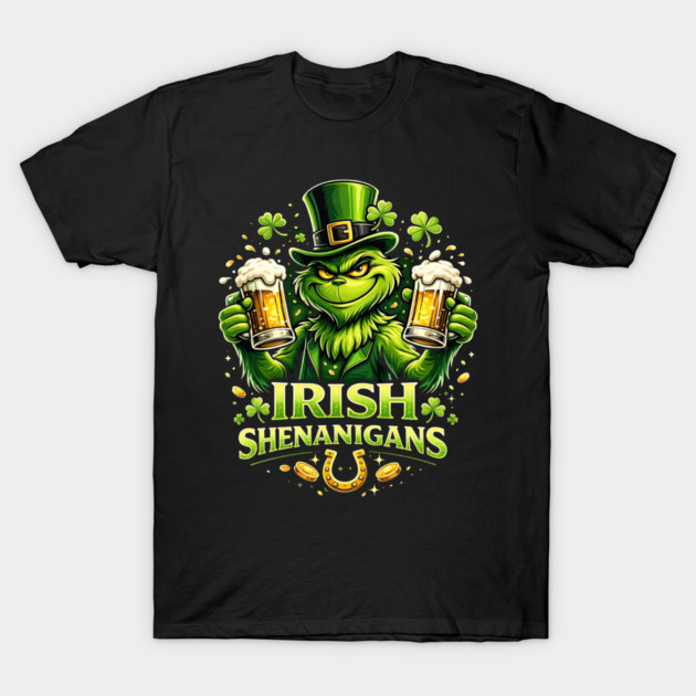 Irish Shenanigans Funny St Patrick’s Day Green Beer Shirt T-Shirt by UrbanLifeApparel