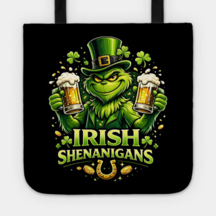 Irish Shenanigans Funny St Patrick’s Day Green Beer Shirt Tote