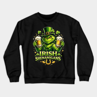 Irish Shenanigans Funny St Patrick’s Day Green Beer Shirt Crewneck Sweatshirt