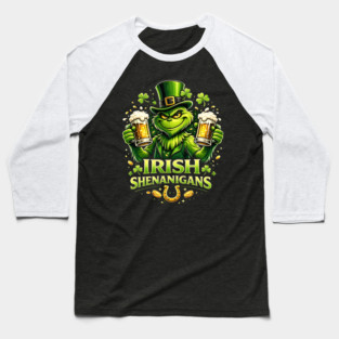 Irish Shenanigans Funny St Patrick’s Day Green Beer Shirt Baseball T-Shirt