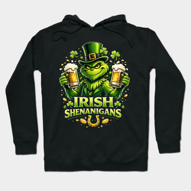 Irish Shenanigans Funny St Patrick’s Day Green Beer Shirt Hoodie by UrbanLifeApparel