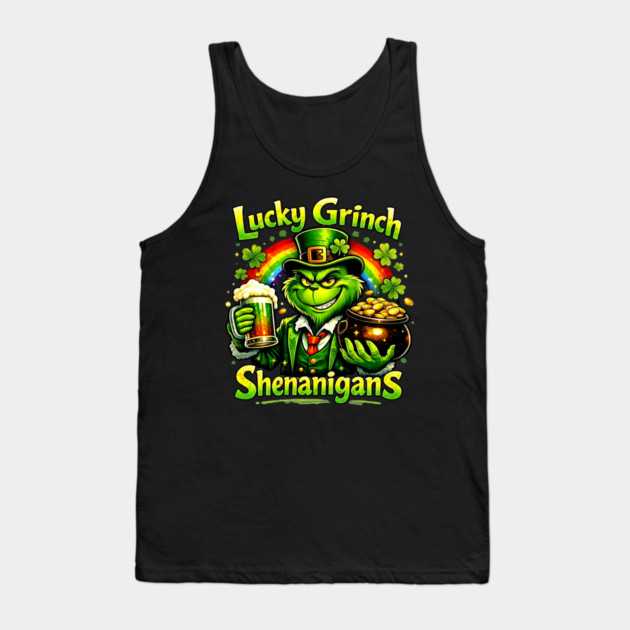 Lucky Irish Shenanigans Funny St Patrick’s Day Green Shirt Tank Top by UrbanLifeApparel